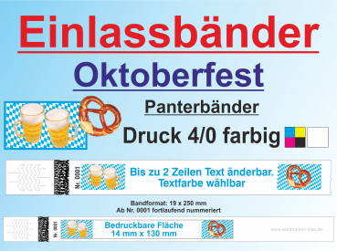 Panterbänder - Einlassbänder - Kontrollbänder - 4/0 "Oktoberfest"